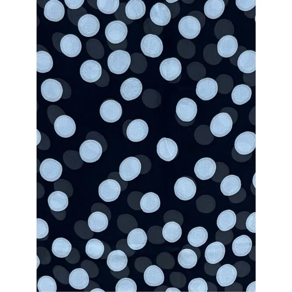 St. John Black & White Polka Dot Scarf. Designer Preppy Classic